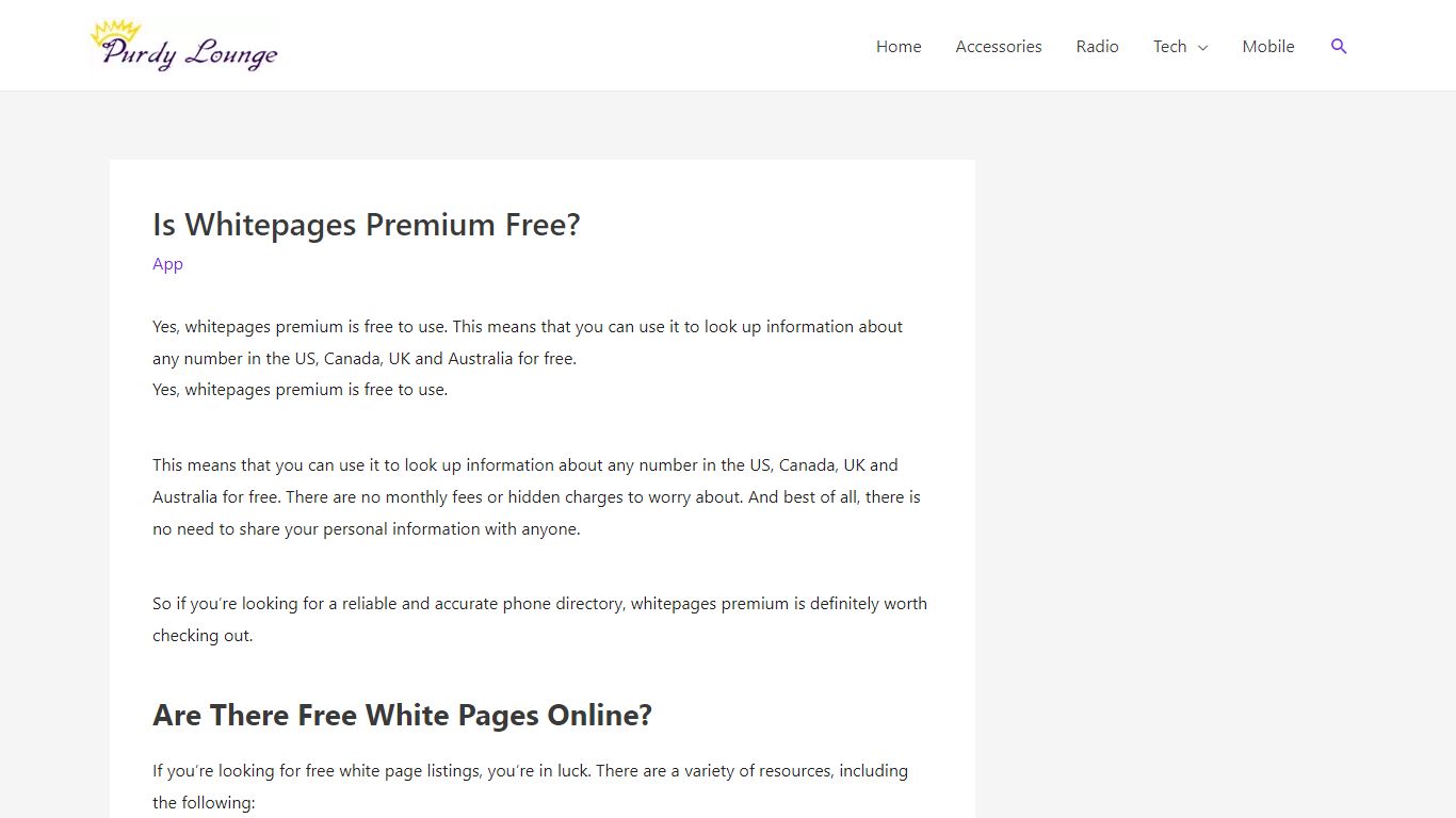 Is Whitepages Premium Free? - purdylounge.com